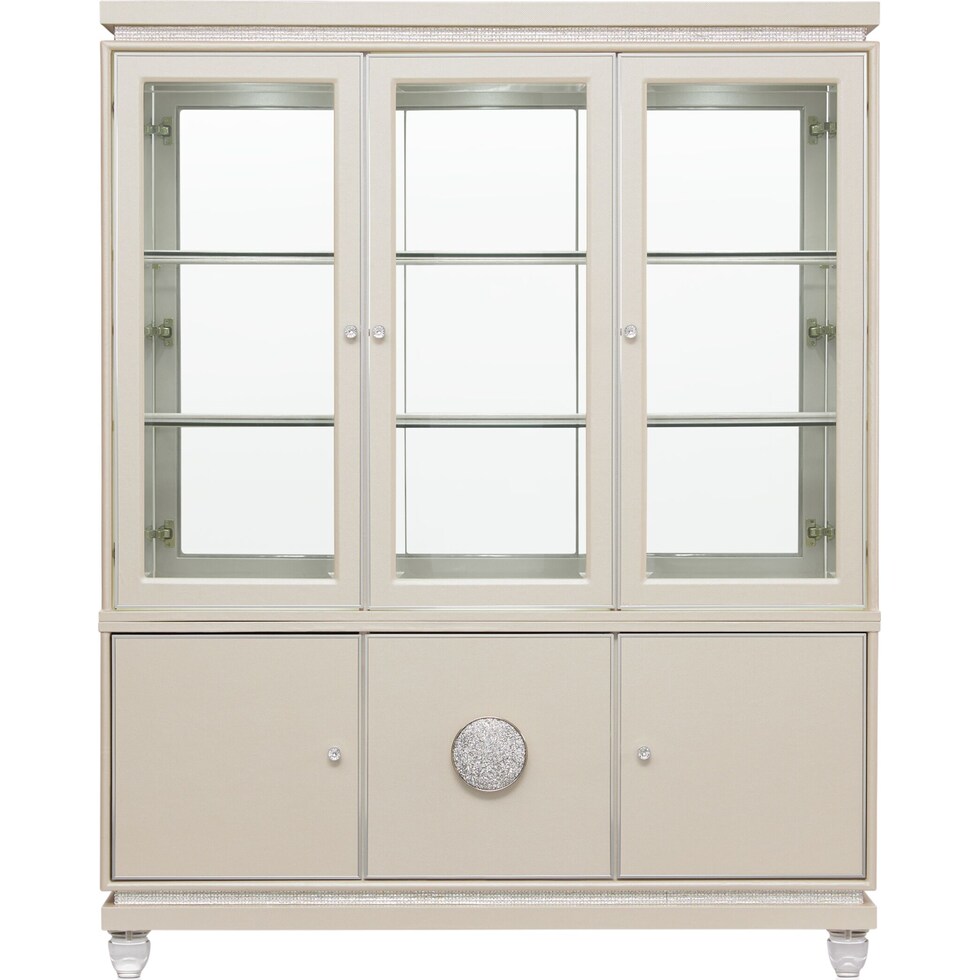 glimmering heights dining white buffet and hutch   