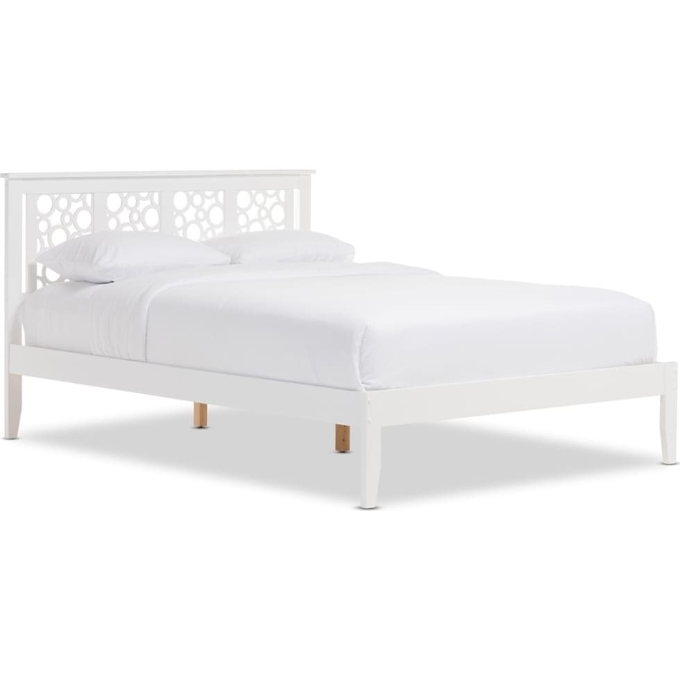 glyn white queen bed   