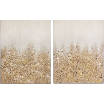 Gold Glimmer 2-Piece Canvas Wall Art
