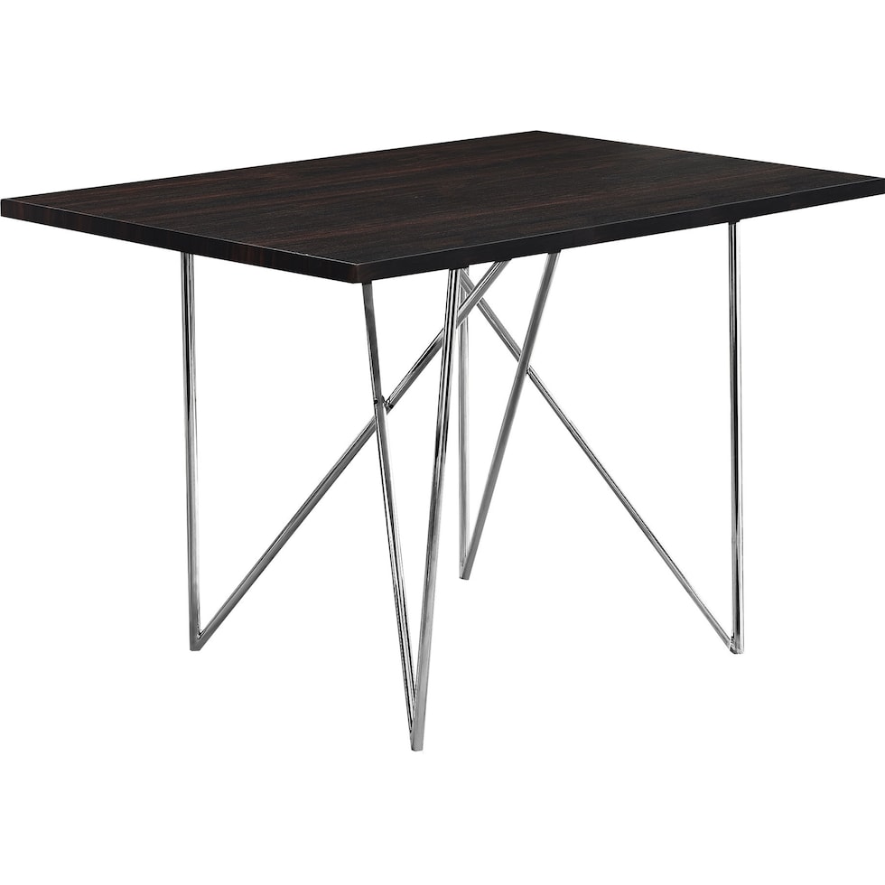 golda brown chrome dining table   