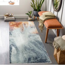golightly blue orange area rug  x    