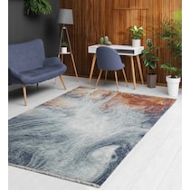 golightly blue orange area rug  x    