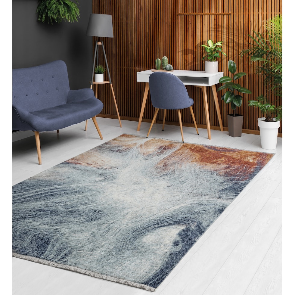 golightly blue orange area rug  x    