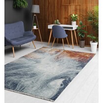 golightly blue orange area rug  x    