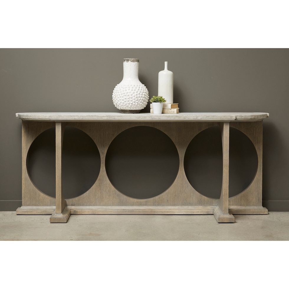 gonzales light brown console table   