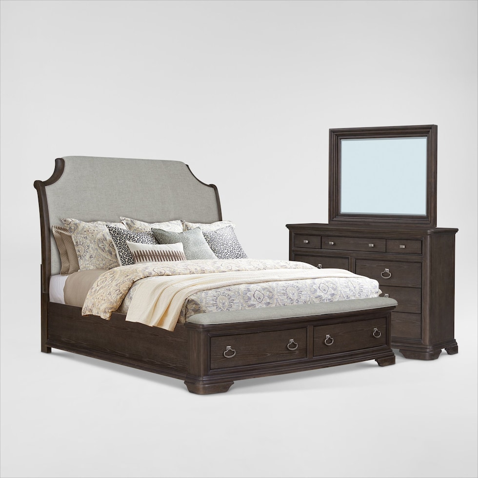 grace bedroom dark brown  pc king bedroom   