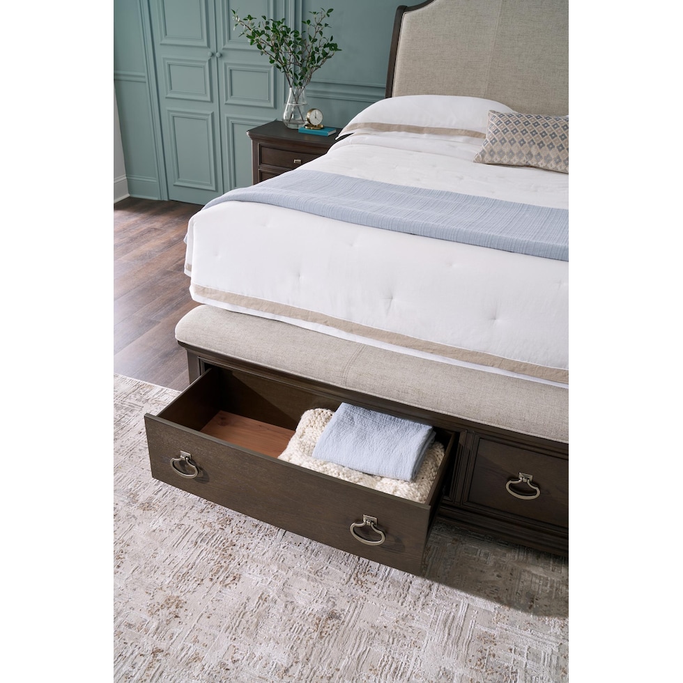 grace bedroom dark brown  pc queen bedroom   