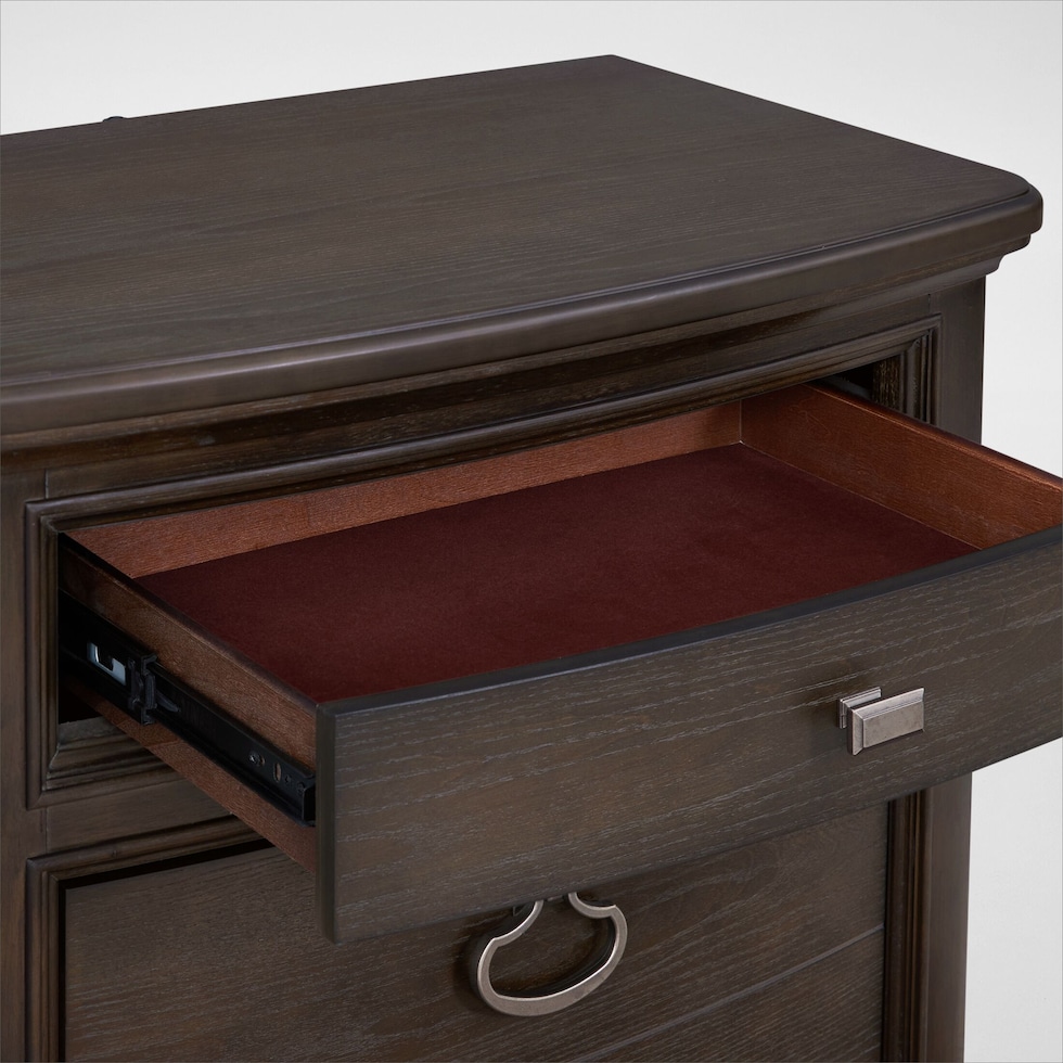 grace bedroom dark brown nightstand   