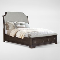 grace bedroom dark brown queen bed   