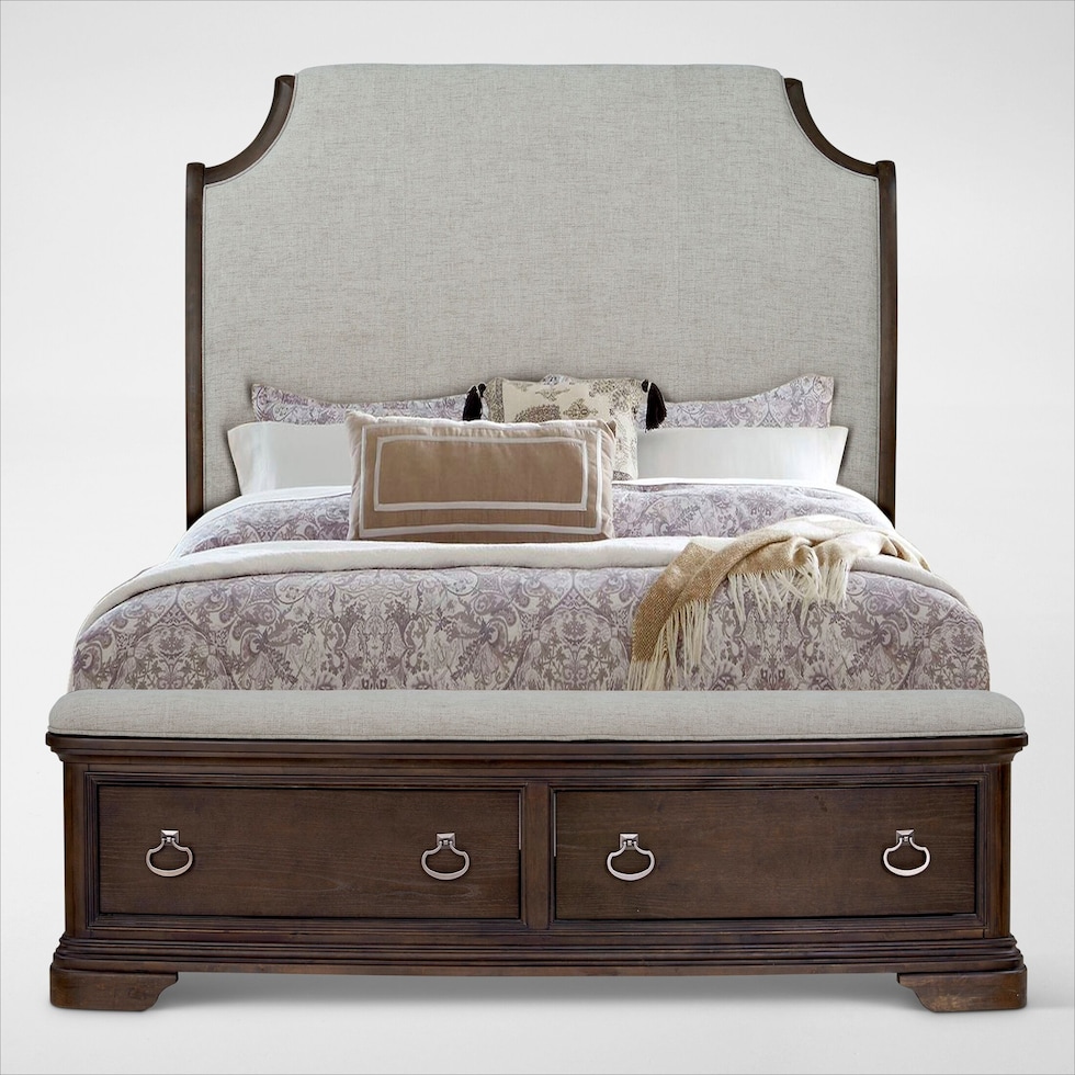 grace bedroom dark brown queen bed   