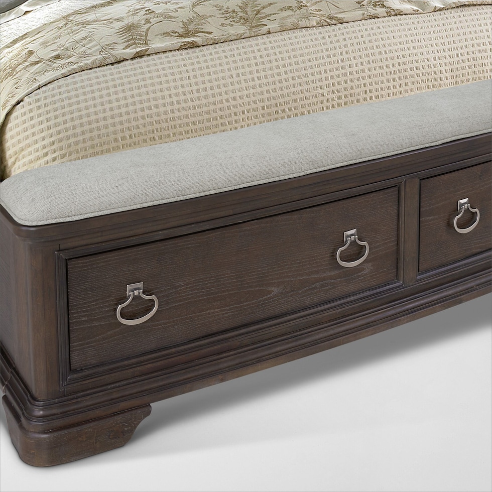 grace bedroom dark brown queen bed   