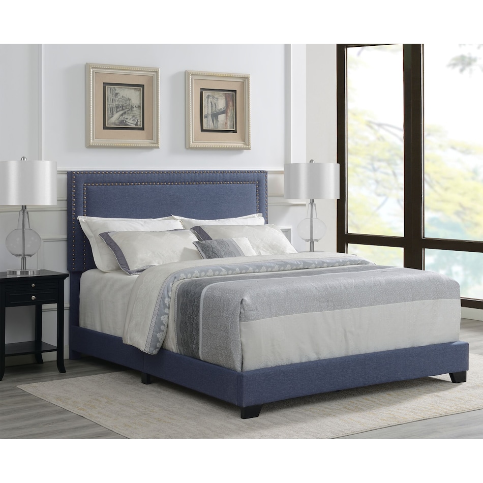 grace blue queen bed   