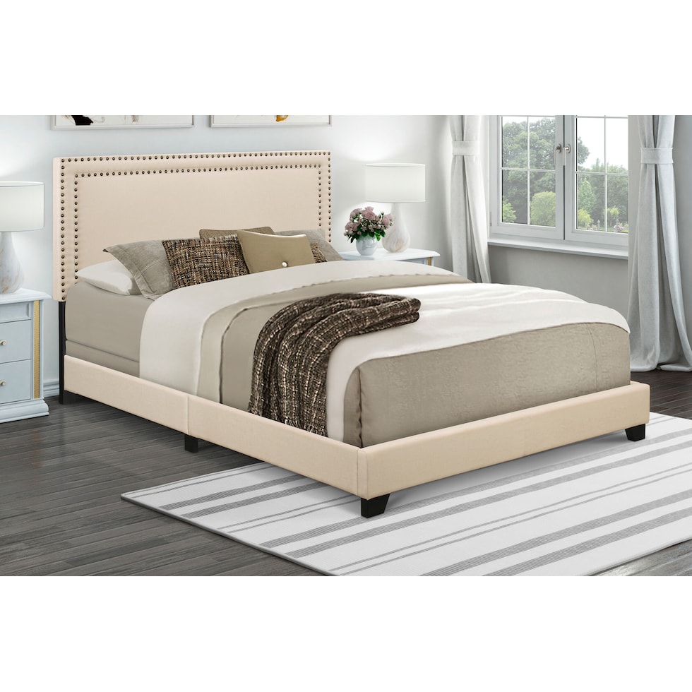 grace white queen upholstered bed   