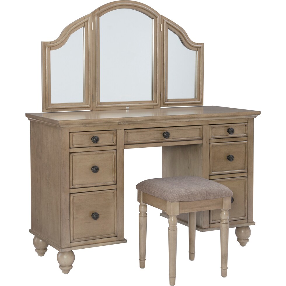 gracen light brown vanity   