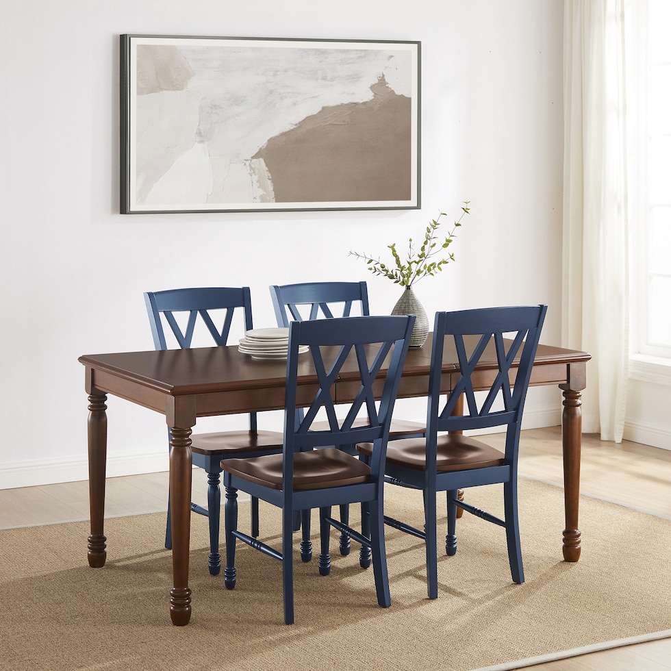 gracie brown navy  pc dining room   