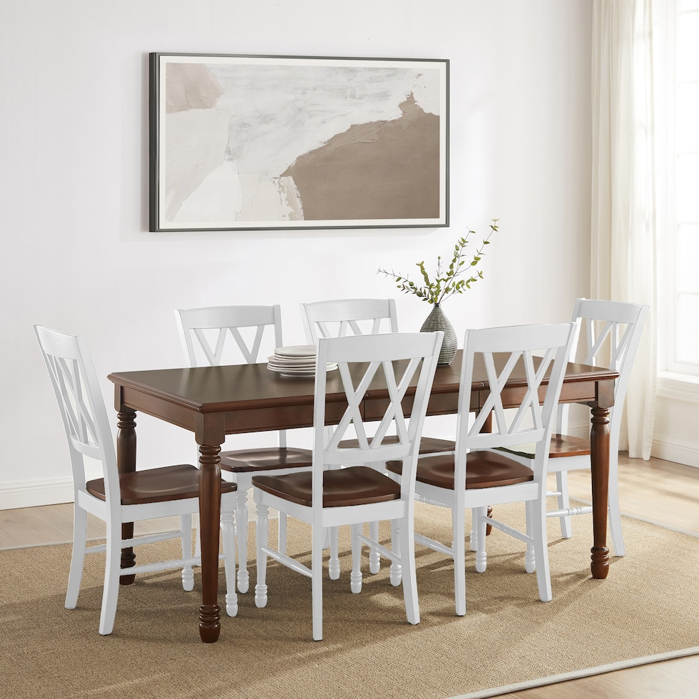 gracie brown white  pc dining room   