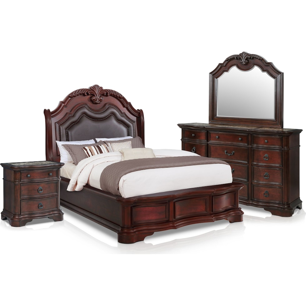 gramercy park dark brown  pc queen bedroom   