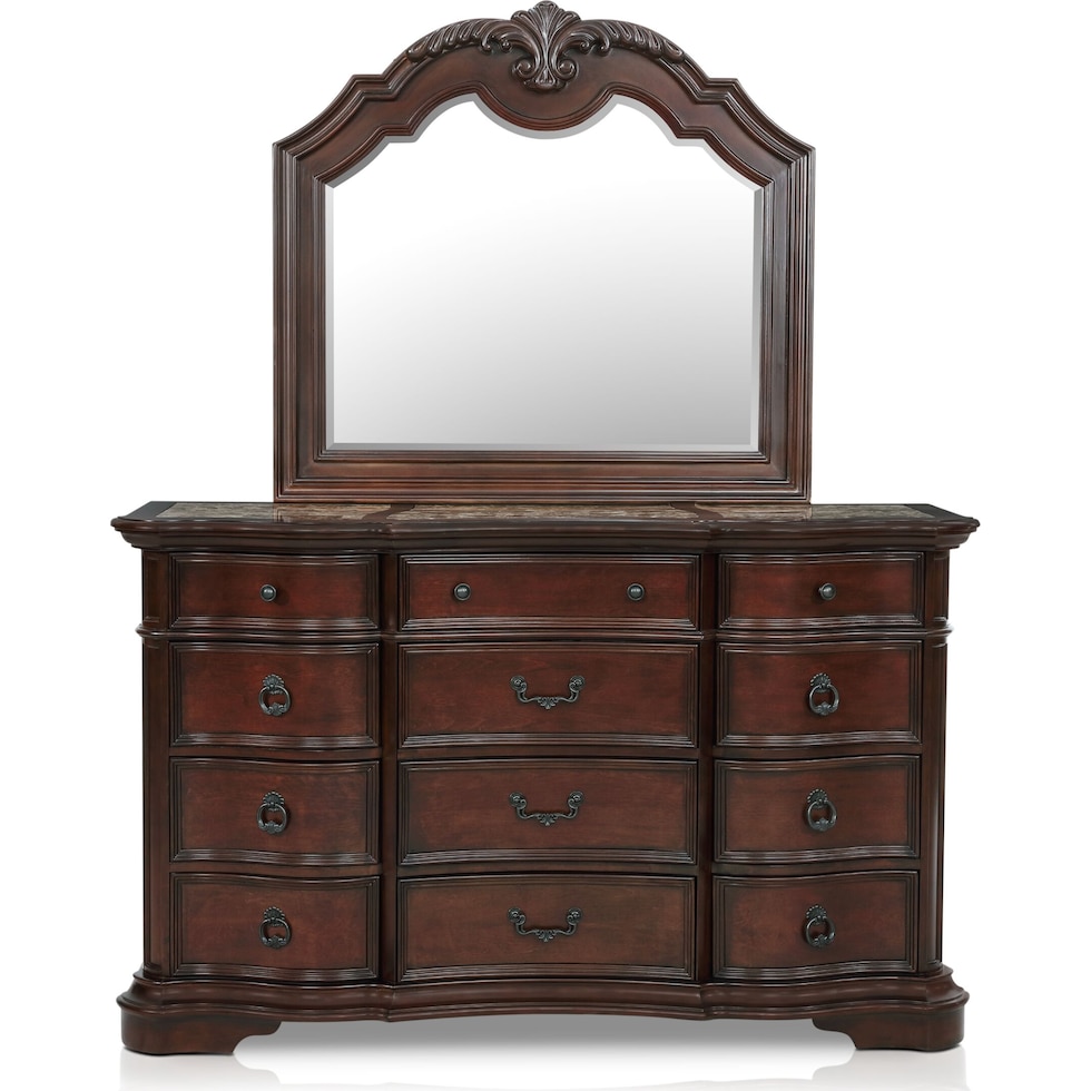 gramercy park dark brown dresser and mirror   