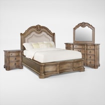 gramercy park light brown  pc queen bedroom   