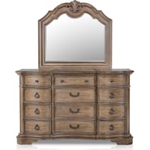 gramercy park light brown dresser and mirror   