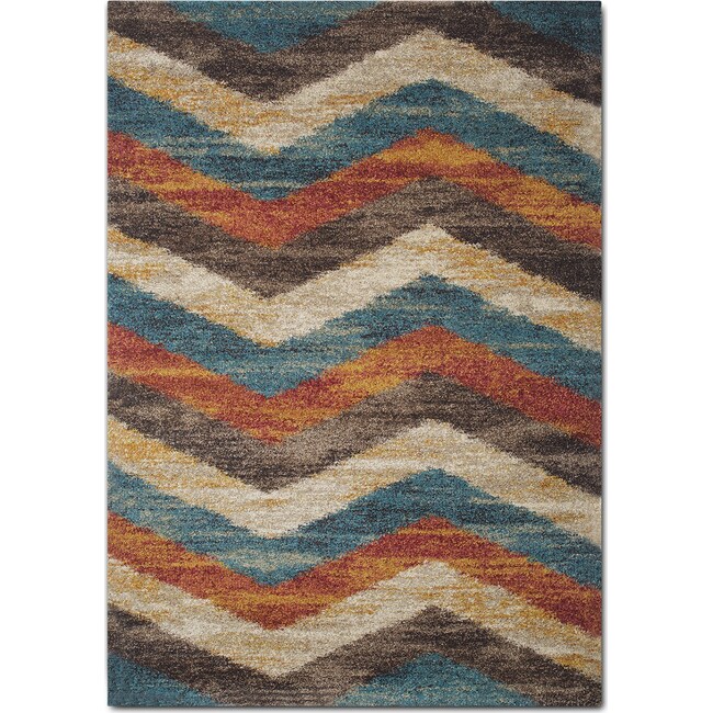 Rugs - Granada Area Rug - Blue and Rust