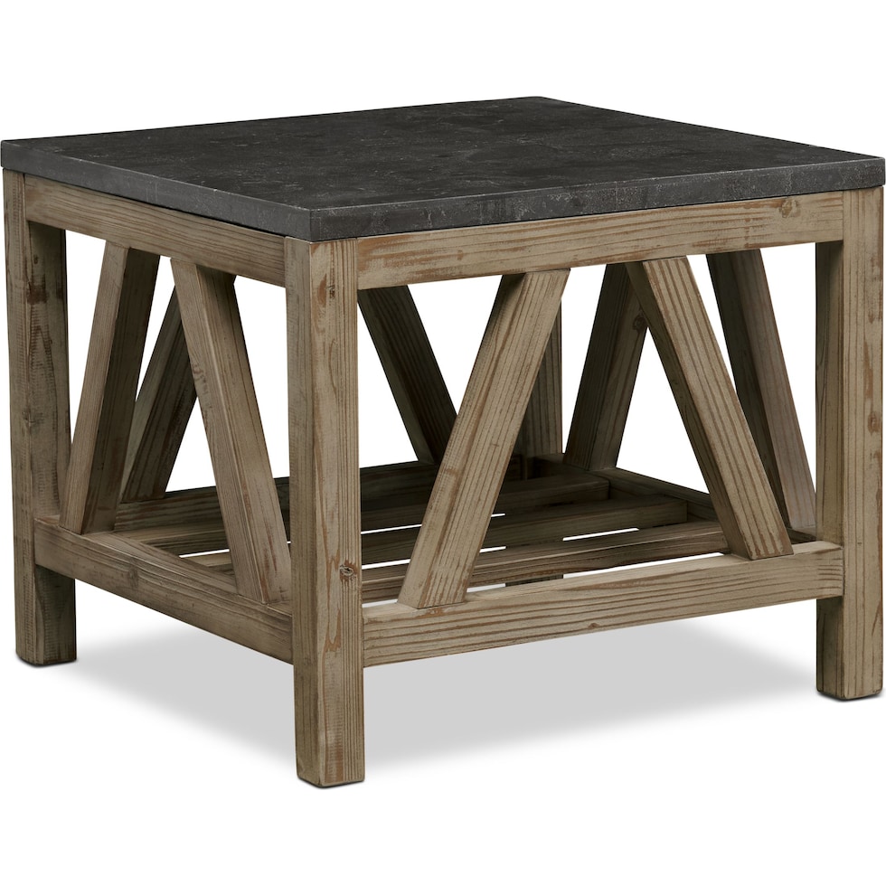 grandin light brown end table   