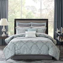 granville blue queen bedding set   