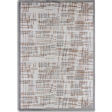 Graphic Area Rug - Gray and Brown