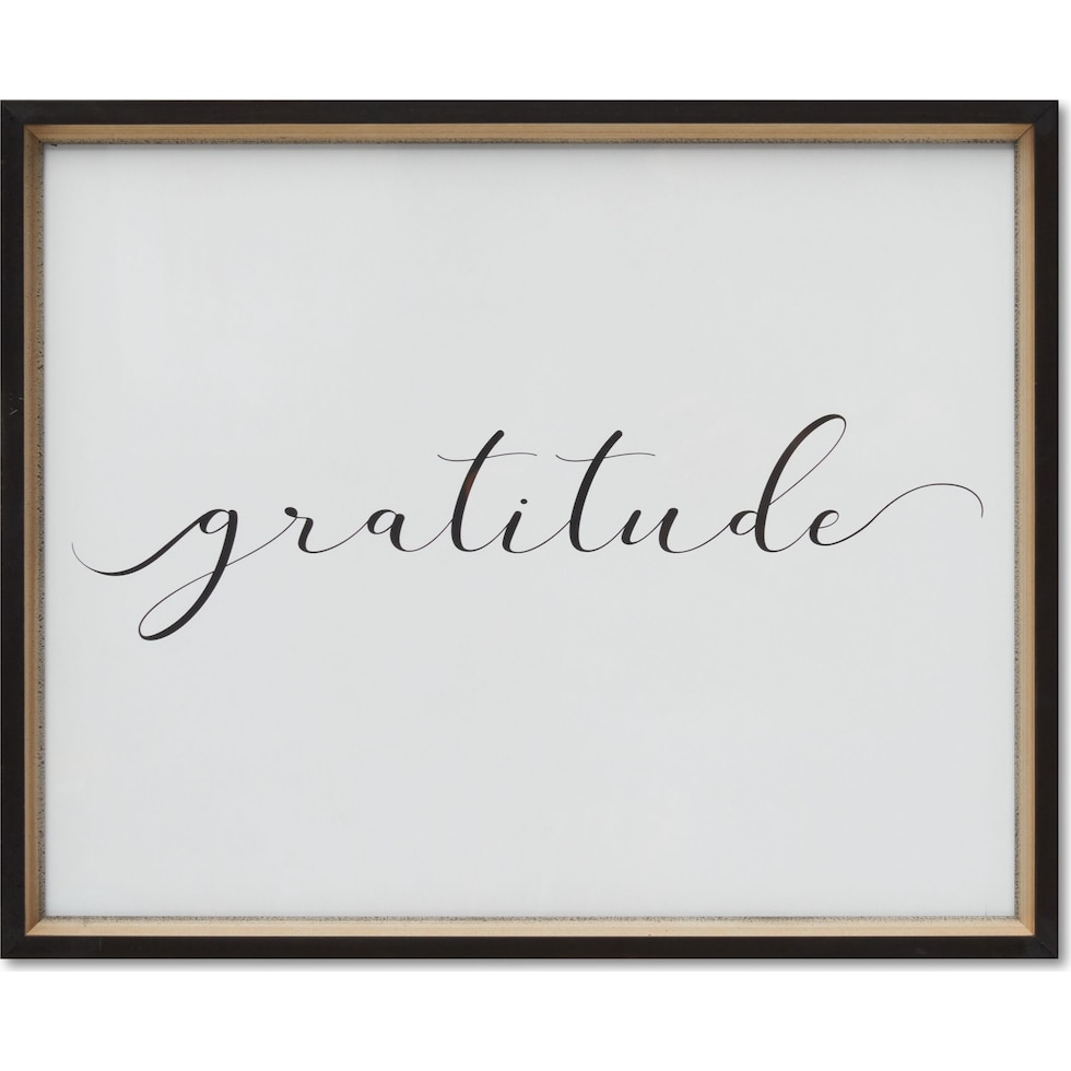 gratitude white wall art   
