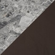 Artemis Marble Dining Table and 4 Upholstered Dining Chairs - Gray Marble/Brown/Natural Legs