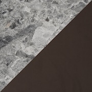Artemis Marble Dining Table and 6 Upholstered Dining Chairs - Gray Marble/Brown/Natural Legs