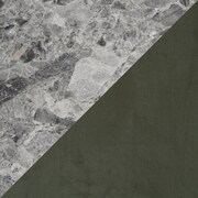 Artemis Marble Dining Table and 4 Upholstered Dining Chairs - Gray Marble/Olive