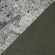 Artemis Marble Counter-Height Dining Table and 4 Upholstered Stools - Gray Marble/Olive