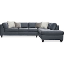 gray  pc sectional with right facing chaise and ottoman   