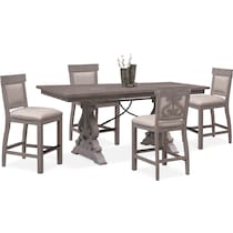 gray  pc counter height dining room   