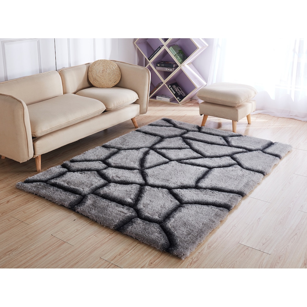 gray black area rug  x    