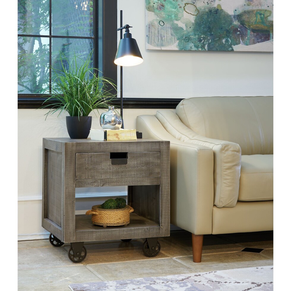 gray end table   