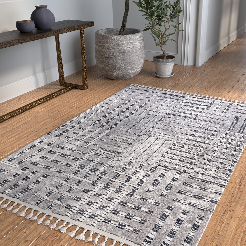 gray ivory rug   