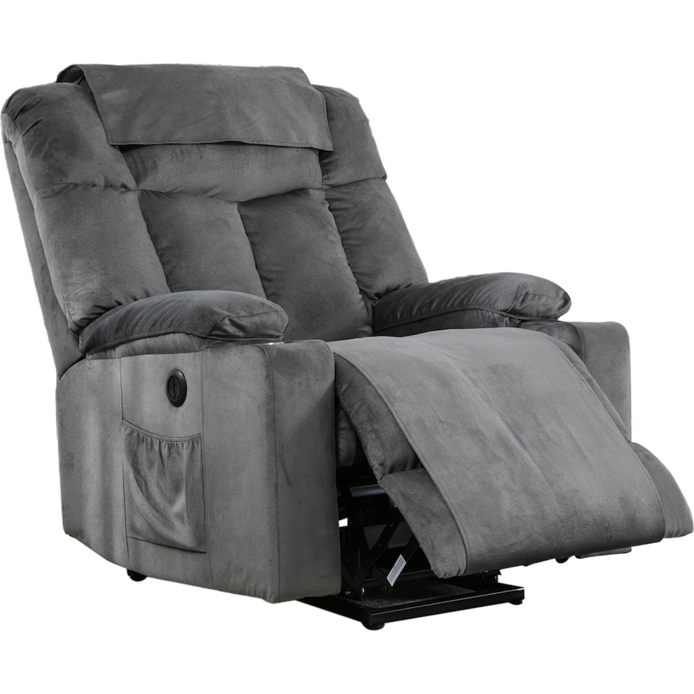 gray power lift recliner   