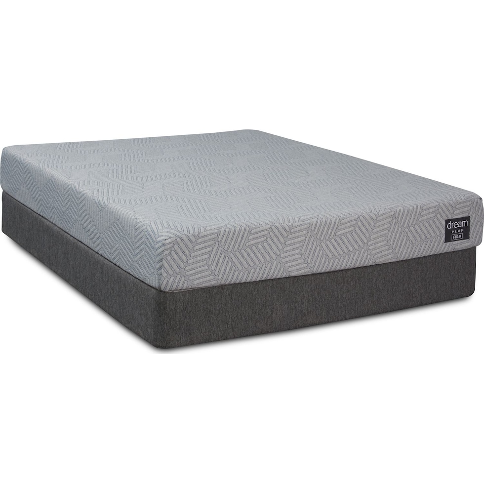 gray queen mattress  low  profile split foundation set   