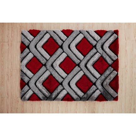 Mac 5' x 7' Area Rug - Gray/Red