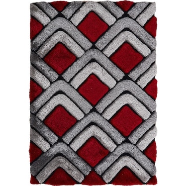Mac 5' x 7' Area Rug - Gray/Red