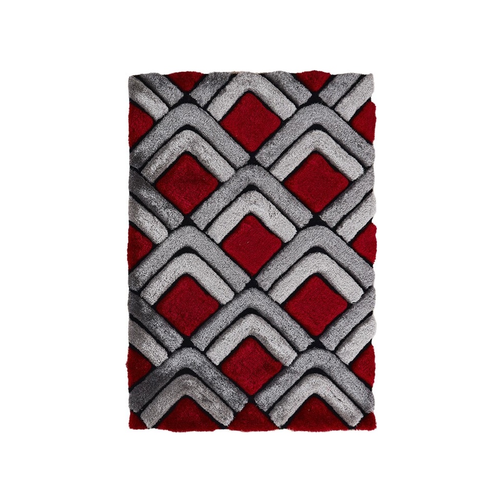 gray red area rug  x    