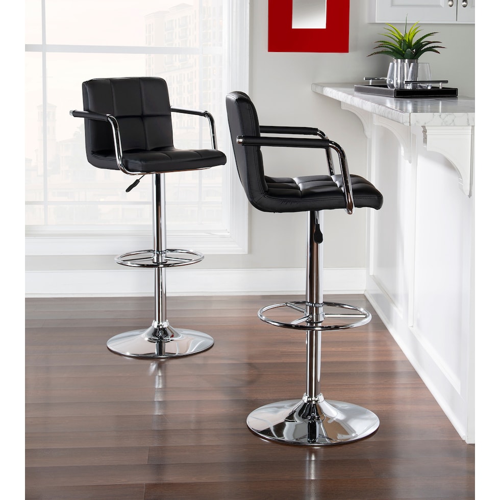 graydon black bar stool   