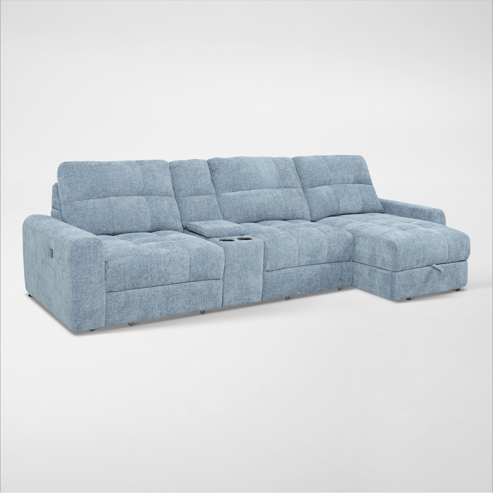 grayson blue sectional   