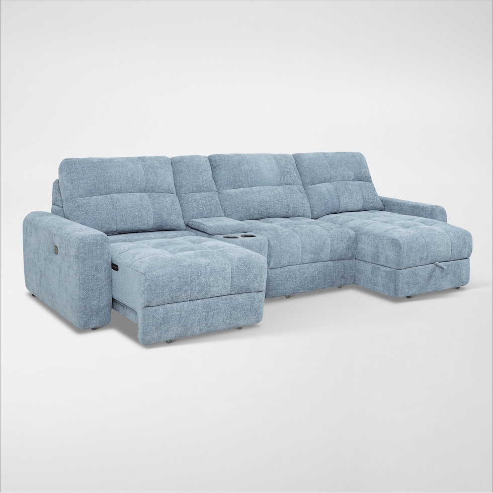 grayson blue sectional   