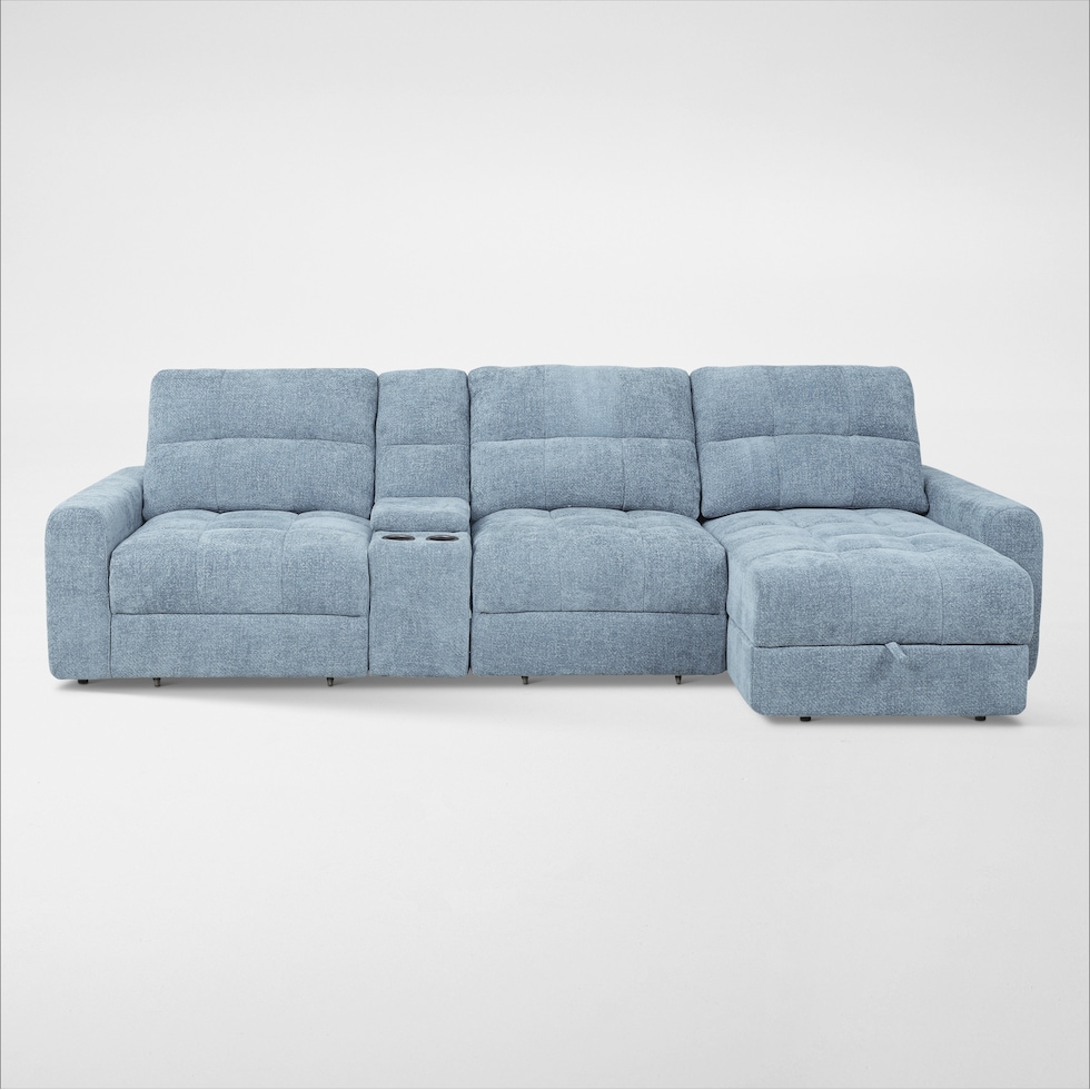 grayson blue sectional   
