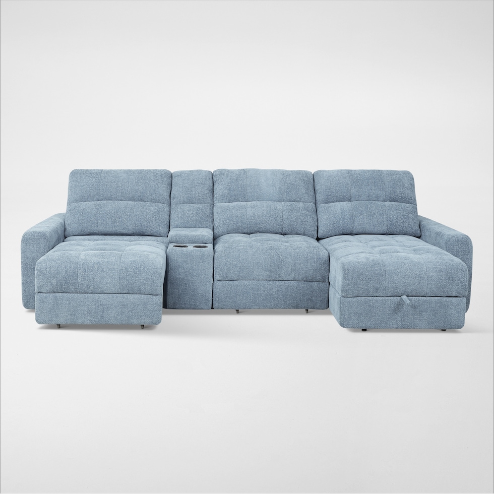 grayson blue sectional   