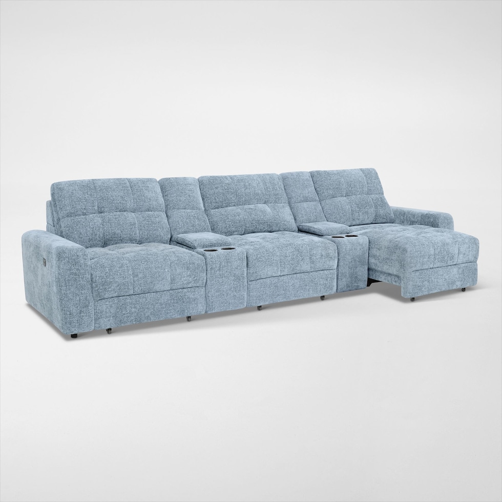 grayson blue sectional   