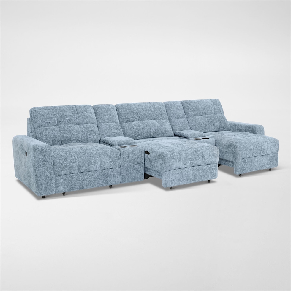 grayson blue sectional   
